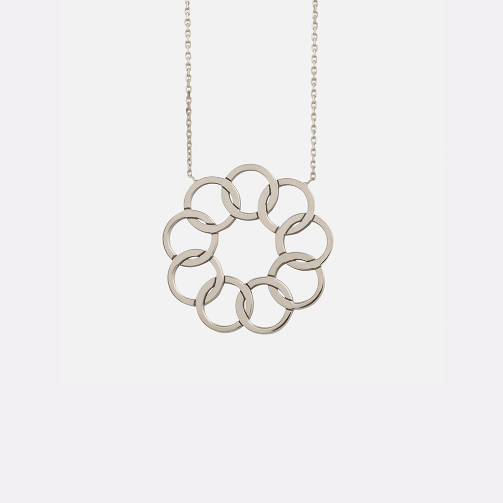 Collier Lune or blanc